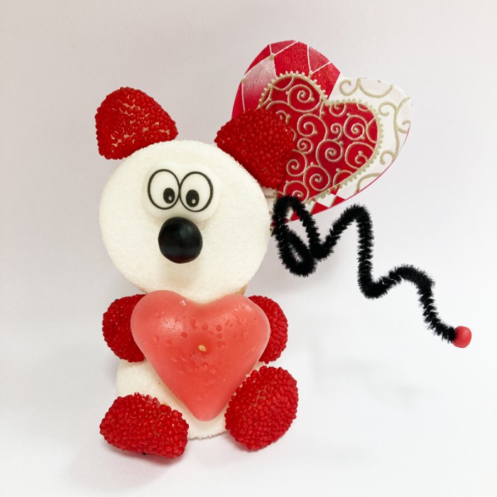 Bouchon décoratif ours avec coeur, Saint Valentin